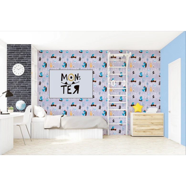 A.S. Création Kinderzimmertapete Little Love Vliestapete mit niedlichen Dinosauriern und Monsternau, gelb, braun, schwarz 