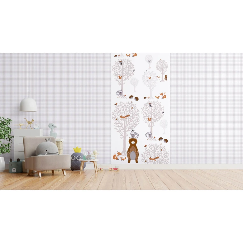 A.S. Création Kinderzimmertapete Little Love Vliestapete kariert beige, grau, weiß 
