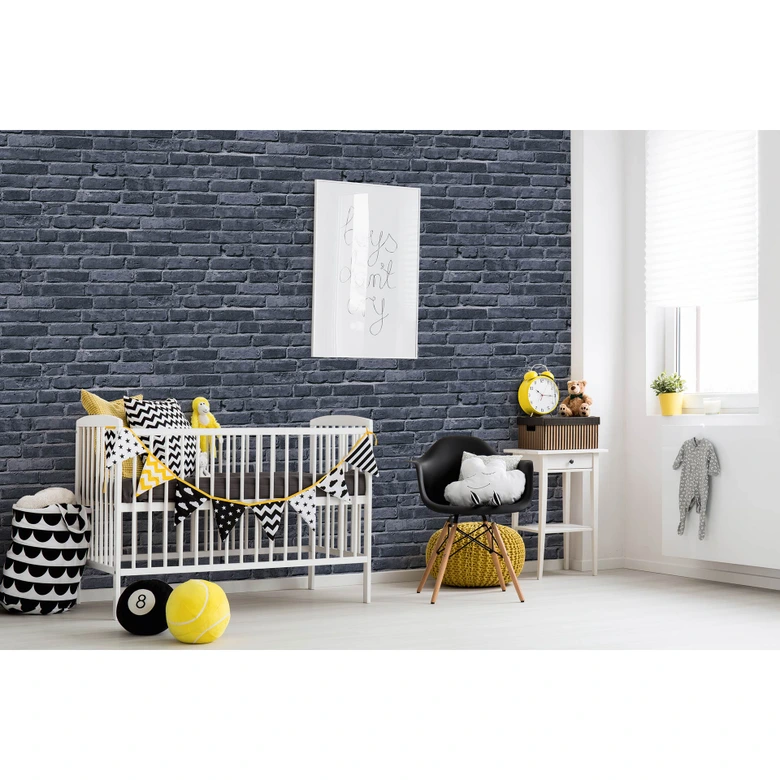A.S. Création Kinderzimmertapete Little Love Vliestapete in Backstein Optik schwarz, grau 