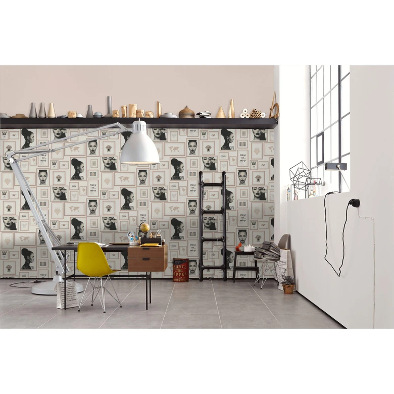 Livingwalls papier peint intissé Metropolitan Stories papier peint Lola Paris beige;noir;blanc 