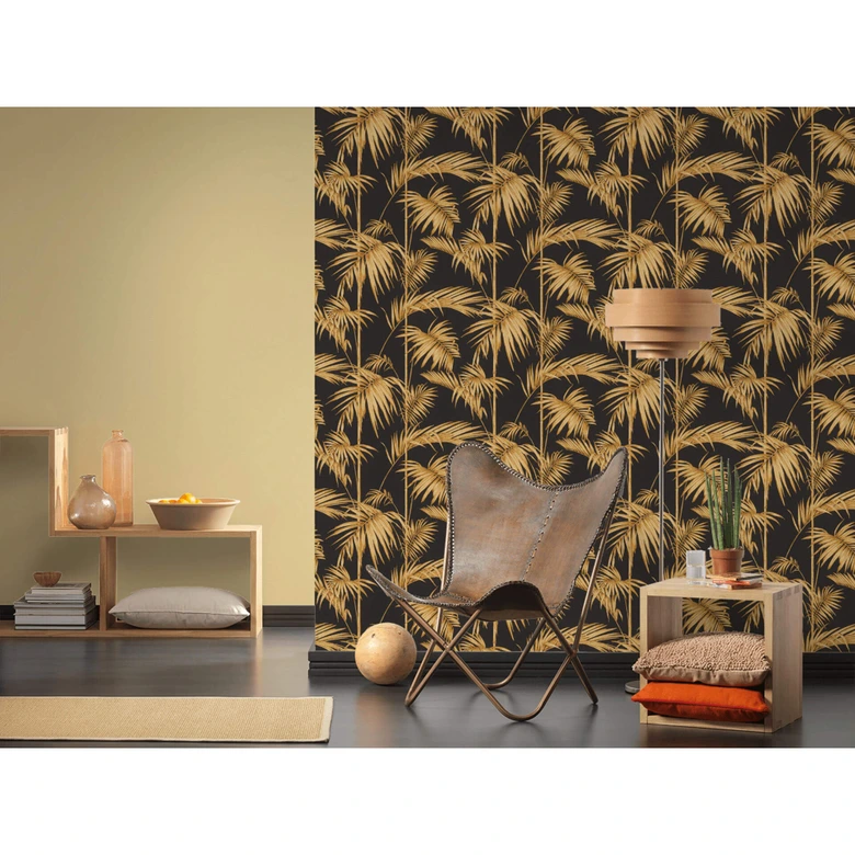 Livingwalls papier peint intissé Metropolitan Stories papier peint Lola Paris métallisé;orange;noir 