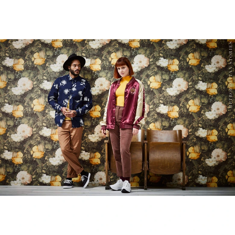 Livingwalls Vliestapete Metropolitan Stories Anke & Daan Amsterdam Blumentapete floral creme, gelb, grün 