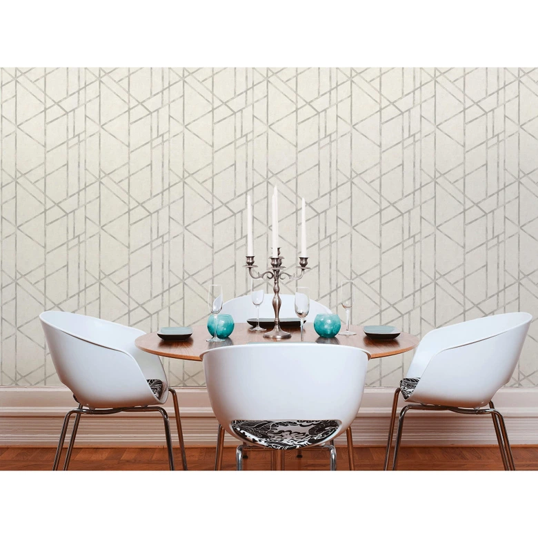 Livingwalls Vliestapete Metropolitan Stories Francesca Milano geometrische Tapete metallic, weiß 