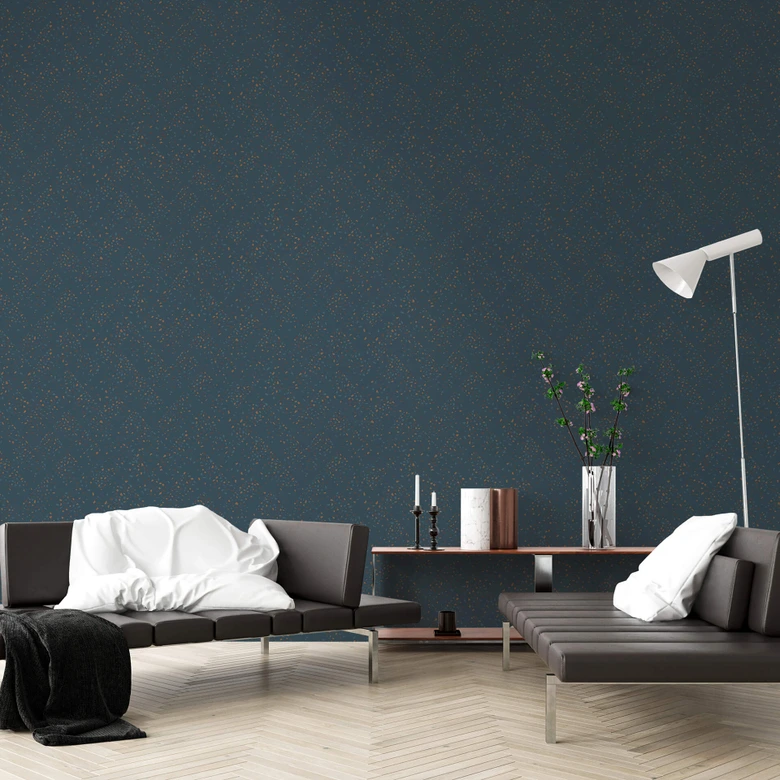 Livingwalls Vliestapete New Walls 50's Glam blau, braun, grün 