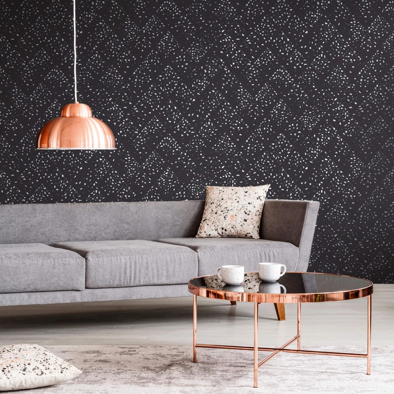 Livingwalls non-woven tapet New Walls 50's Glam grå, metallic, svart 