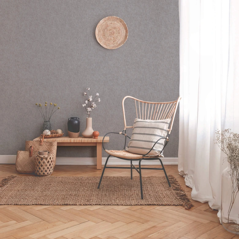 Livingwalls Papier peint intissé New Walls Cosy & Relax uni gris, beige, marron  