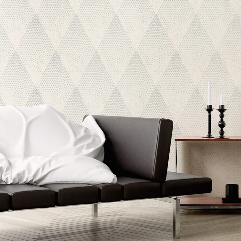 Livingwalls Vliestapete New Walls 50's Glam geometrische Tapete grau, metallic, weiß 