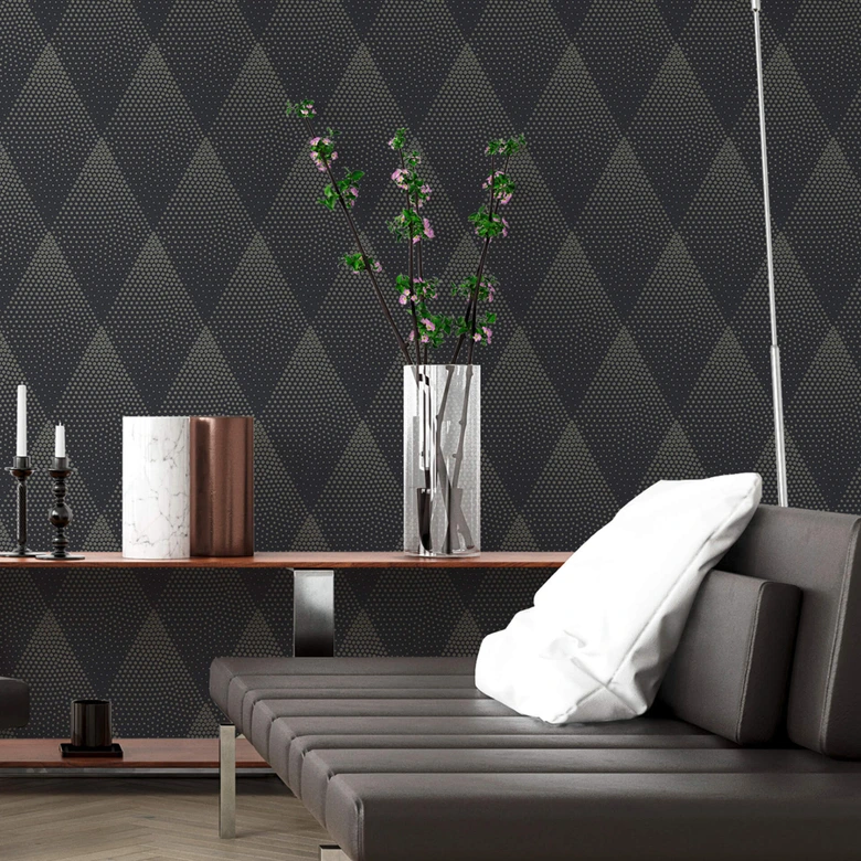 Livingwalls Papier peint intissé New Walls 50's Glam Graphique noir, métallique 