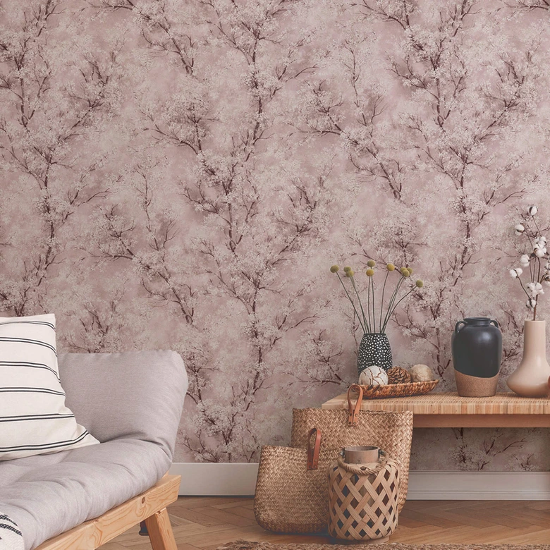 Livingwalls Papier peint intissé New Walls Cosy & Relax floral rose, blanc, crème 