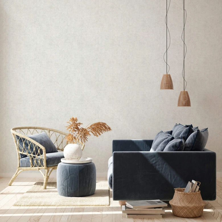 Livingwalls Vliestapete New Walls Cosy & Relax Unitapete einfarbig grau, weiß 