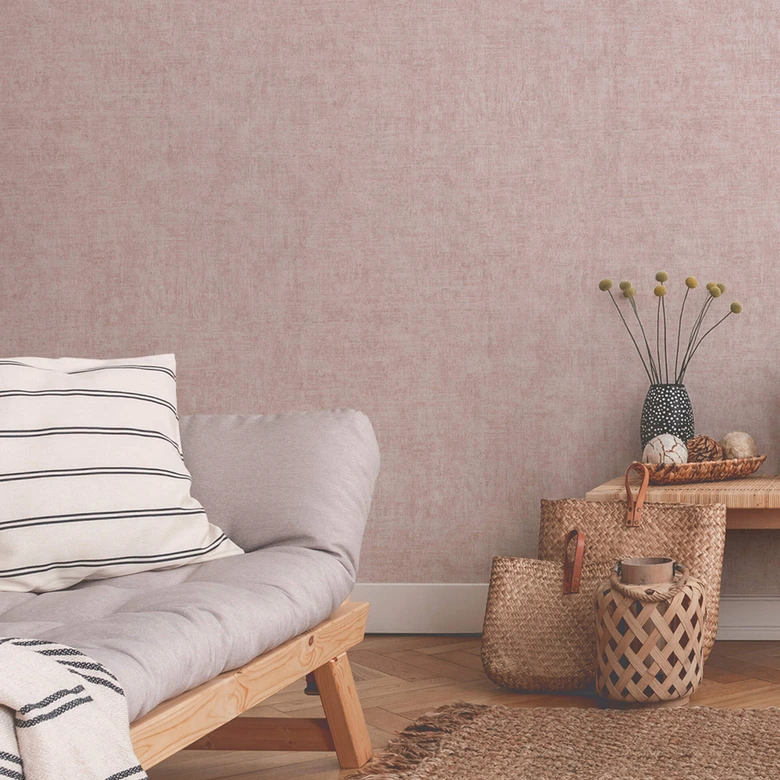 Livingwalls Vliestapete New Walls Cosy & Relax Unitapete einfarbig rosa 