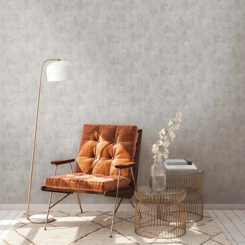A.S. Création Papier peint intissé The BOS - Aspect pierre Aspect béton Gris clair, Gris 