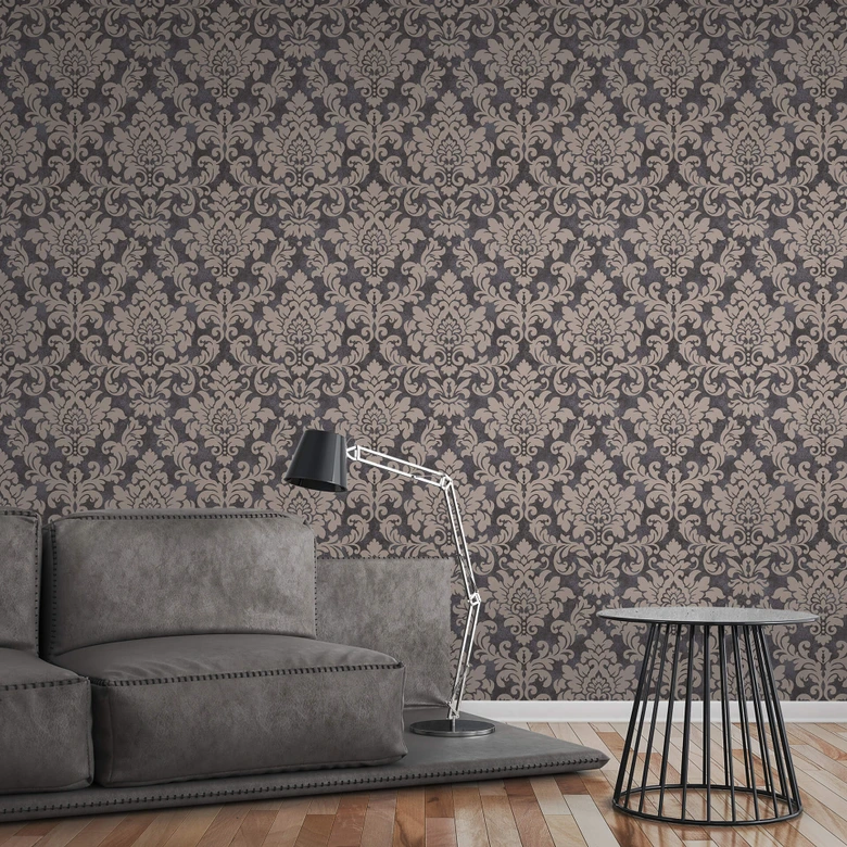 Livingwalls Vliestapete Trendwall Tapete mit Ornamenten barock beige, metallic, schwarz 