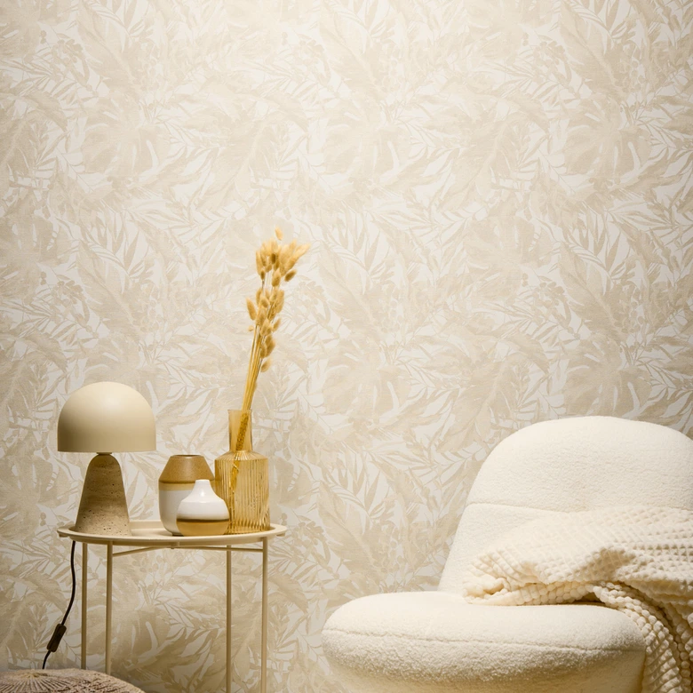 COSMOPOLITAN Dschungel Tapete Beige Creme - Botanische Vliestapete mit Blättern 