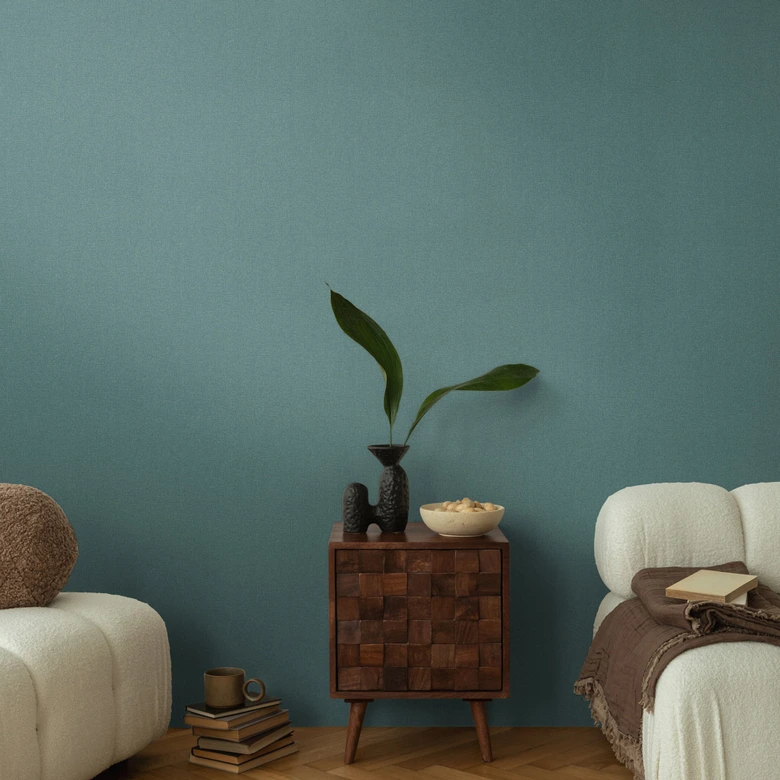 COSMOPOLITAN papier peint intissé bleu turquoise métallisé - papier peint monochrome moderne 