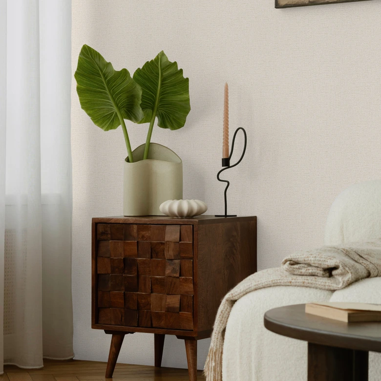 COSMOPOLITAN papier peint uni beige clair-gris - papier peint intissé chambre moderne 