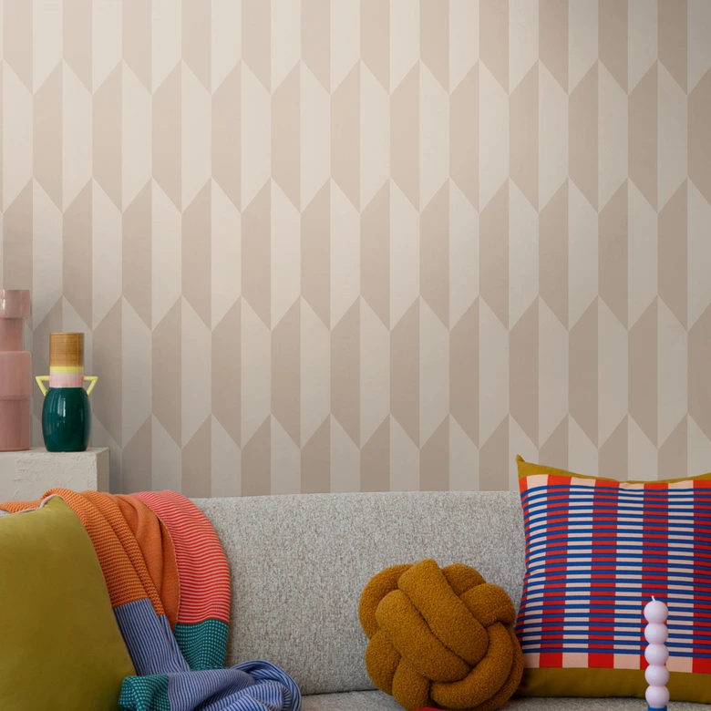 COSMOPOLITAN 3D tapet vardagsrum beige metallic - skimrande Icke-vävd tapet 