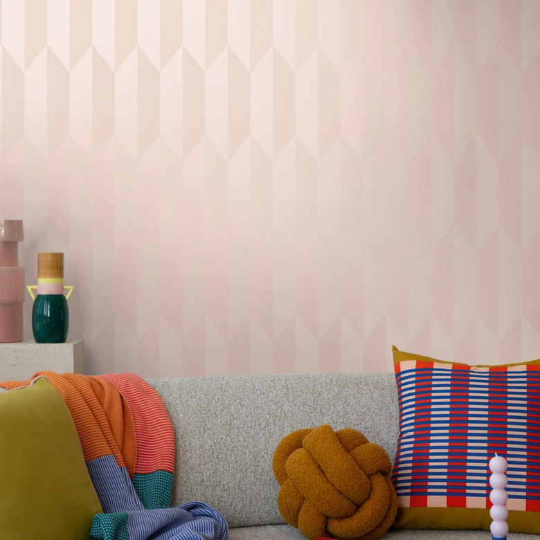 COSMOPOLITAN 3D tapet geometrisk pink moderne Ikke-vævet tapet med metallisk effekt 