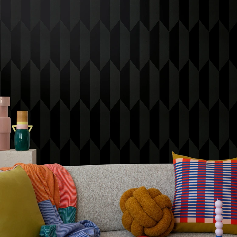 COSMOPOLITAN 3D wallpaper black metallic - luxury designer non-woven wallpaper living room 