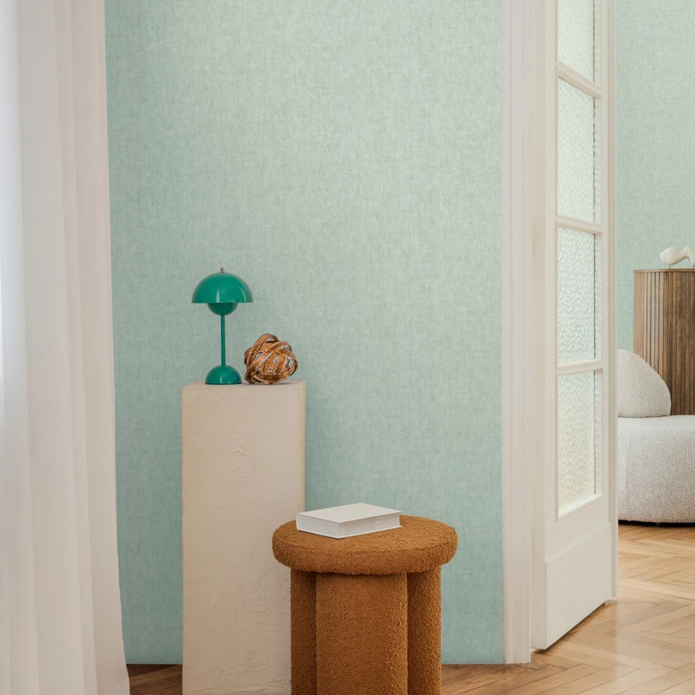 COSMOPOLITAN Uni Tapete Hellgrün Mint - Vliestapete Schlafzimmer Wohnzimmer 