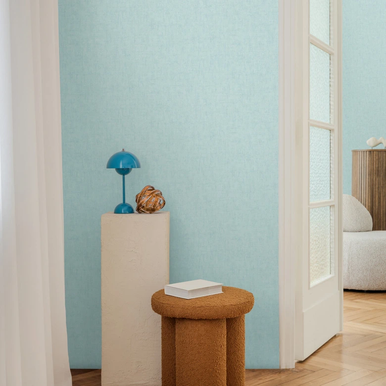COSMOPOLITAN plain wallpaper light blue ice blue - modern non-woven wallpaper living room kitchen 
