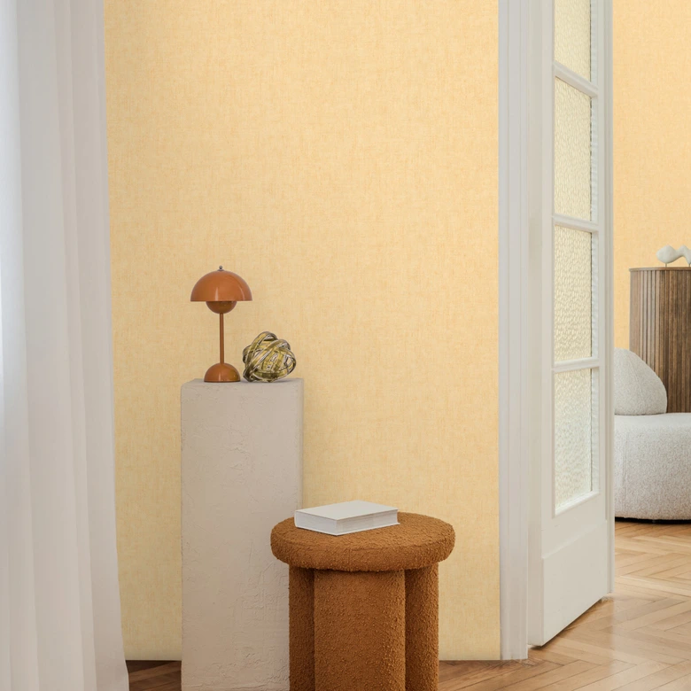 COSMOPOLITAN Vliestapete Gelb - moderne einfarbige Uni Tapete Küche Esszimmer 
