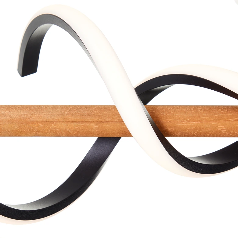 Deckenleuchte Alex, braun, 80 x 20,5 cm, Holz LED-Deckenleuchte, dimmbar 