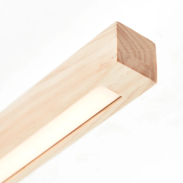 Deckenleuchte Anabelle, braun, 62 x 6,5 cm, Holz LED-Lampe 