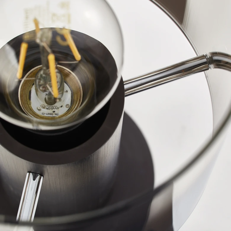 Tischleuchte Benett, braun, 26 x 15 cm, Glas Tischlampe 