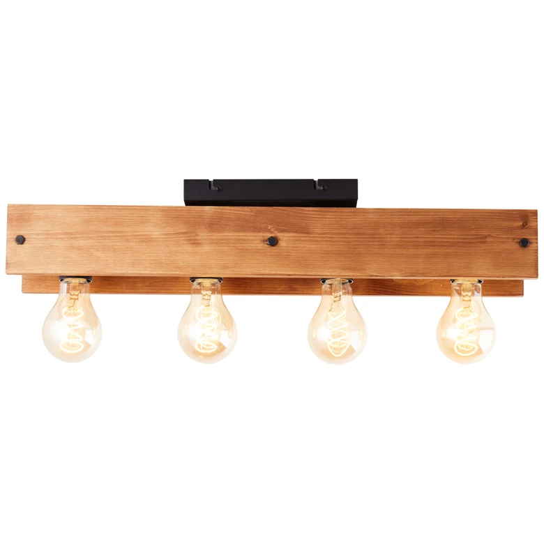 Deckenleuchte Daniel, braun, 60 x 11,7 cm, Holz Innenleuchte 