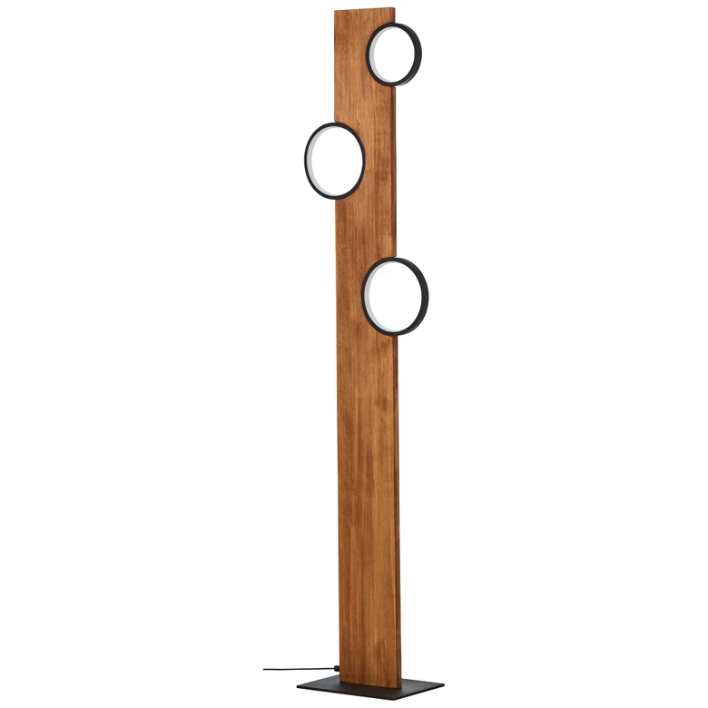Stehleuchte Elena, braun, 140,4 x 31,2 cm, Holz LED-Stehleuchte, dimmbar 
