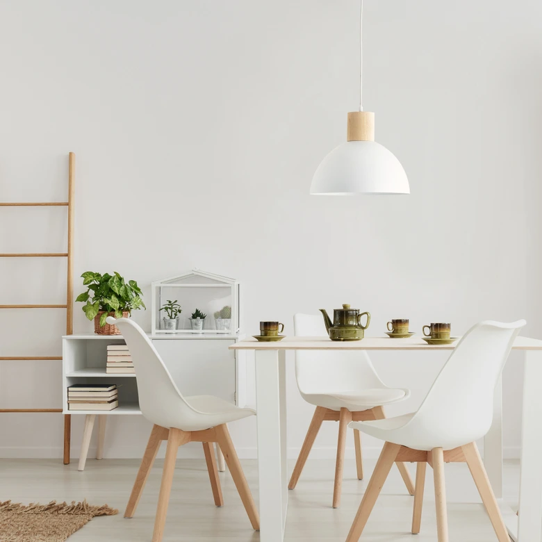 Pendelleuchte Emil, beige, 120 x 34 cm, Holz Pendel-lampe, dimmbar 