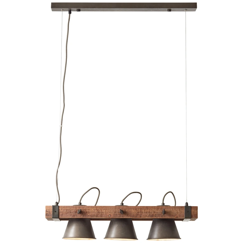 Pendelleuchte Eva, metallic, 70 x 115 cm, Holz Pendellampe 