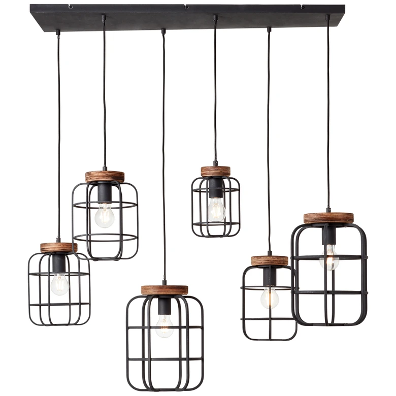 Pendelleuchte Inga, braun, 130 x 110 cm, Holz Pendellampe 