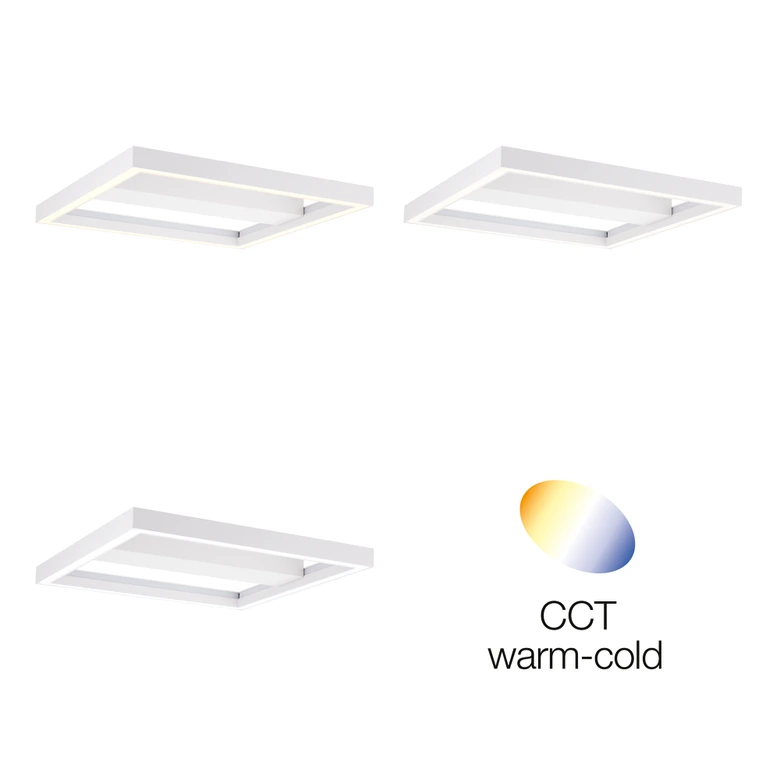 Wand- und Deckenleuchte Janis, weiß, 50 x 50 cm, Deckenlampe, dimmbar 