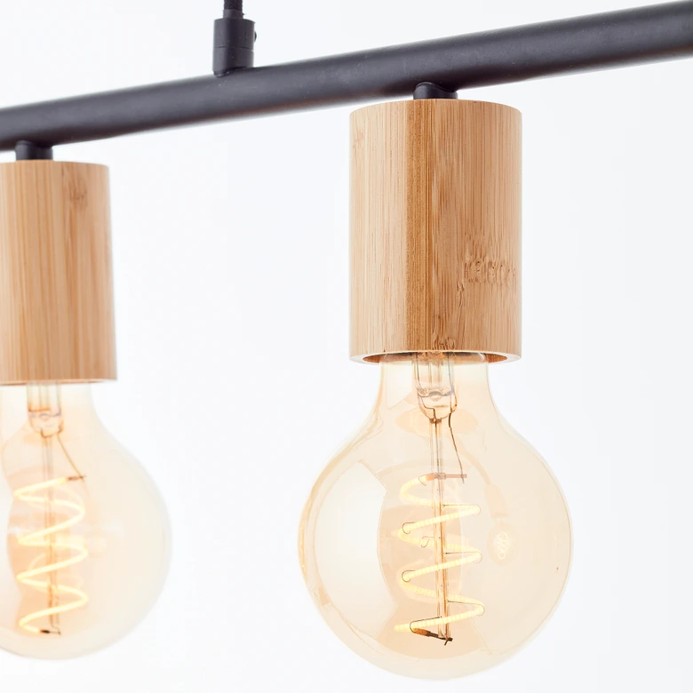 Pendelleuchte Karl, braun, 113 x 80 cm, Holz Pendel-lampe, dimmbar 