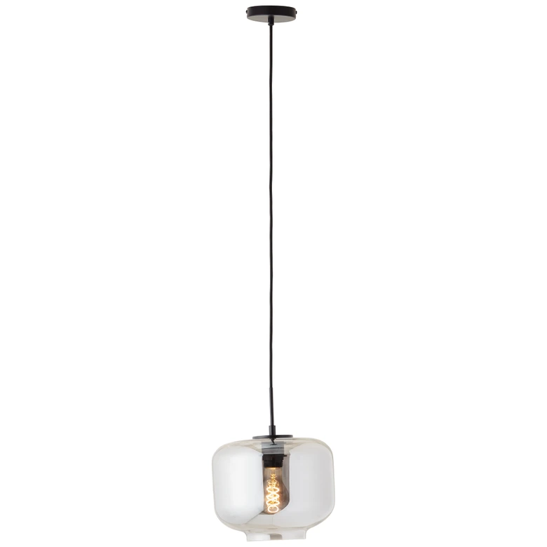 Pendelleuchte Keno, grau, 185 x 24,8 cm, Glas Pendellampe 