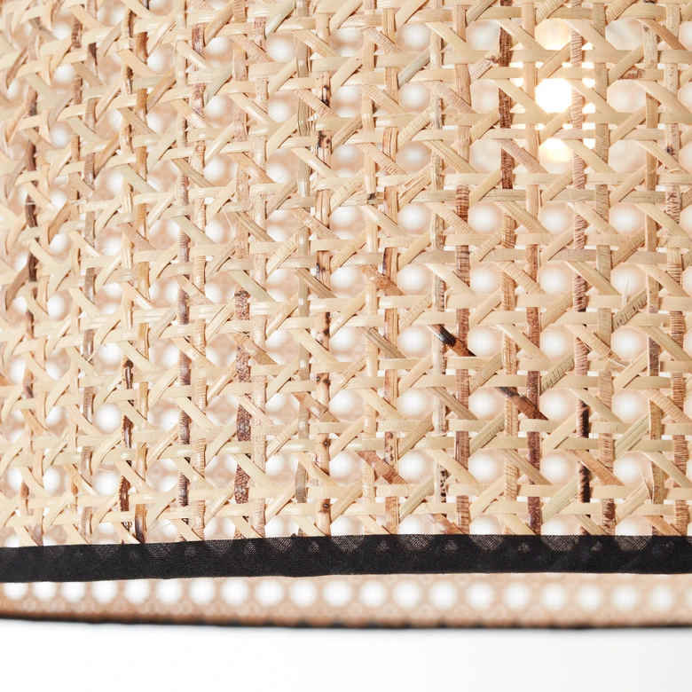 Bogenstandleuchte Toni, beige, 200 x 160 cm, Rattan Innenleuchte 