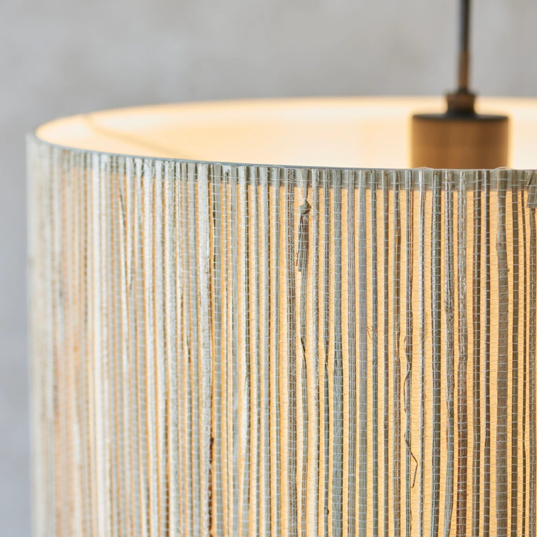 Pendelleuchte Valentin, braun, 120 x 35 cm, Seegras Pendellampe 