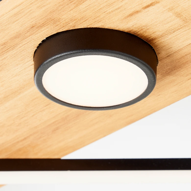 Deckenleuchte Vincent, braun, 70,7 x 35,4 cm, Holz Lampe 