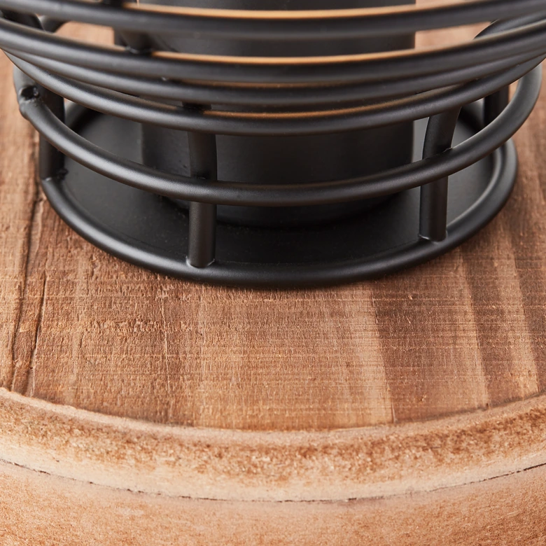 Tischleuchte Annelie, braun, 18,5 x 20 cm, Holz Innenleuchte 