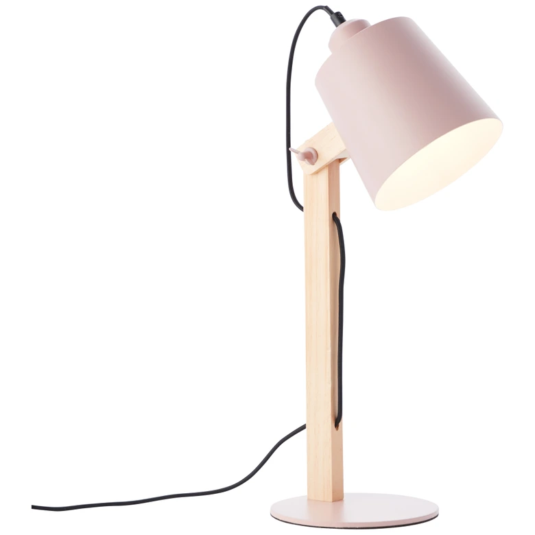 Tischleuchte Paul, rosa, 44 x 16 cm, Holz Tischlampe 