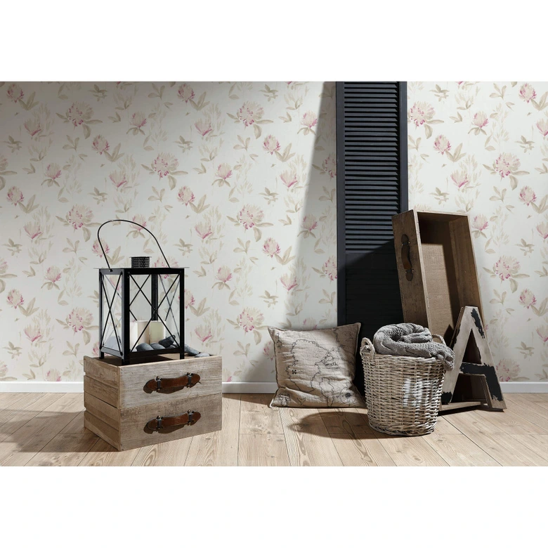 Designdschungel by Laura N. Vliestapete Blumentapete floral beige, metallic, lila 