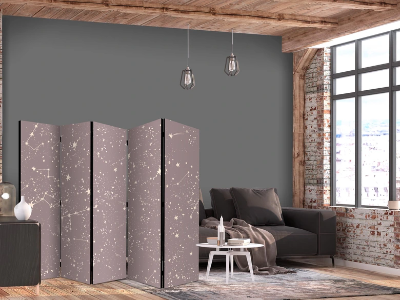 Paravent, Raumteiler freistehend, Trennwand - Night Sky: Artistic Constellations 