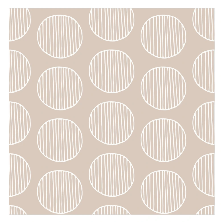 Kakeldekor Boho - Cirklar pastellbrun (matt) - Set om 12 Matt | 10x10 cm