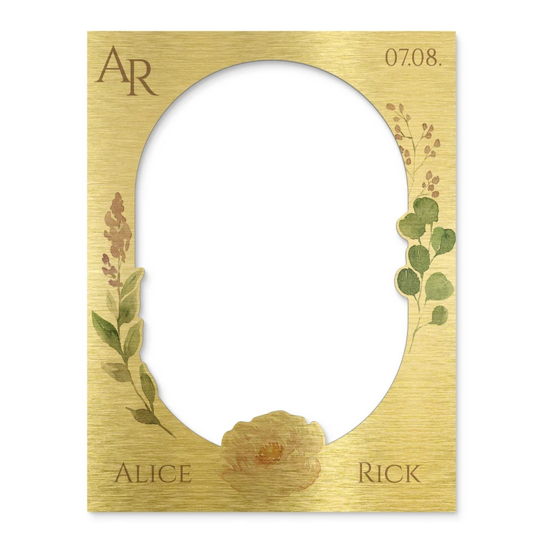 Fotorahmen Hochzeit Vintage Blumen - personalisierbar 