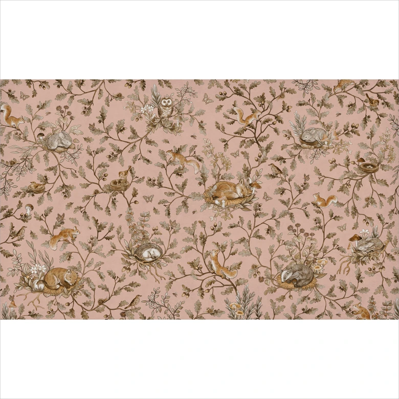 Fototapete Schlafende Waldtiere auf Zweigen - Kikki Belle 