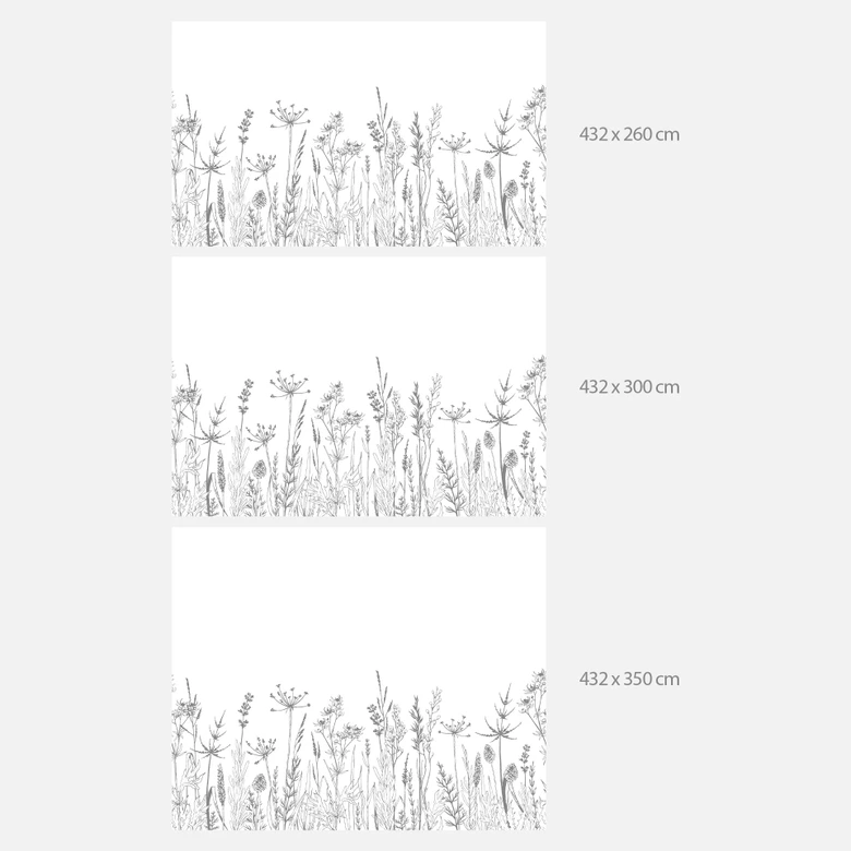 Fototapete Feldblumen Illustration 