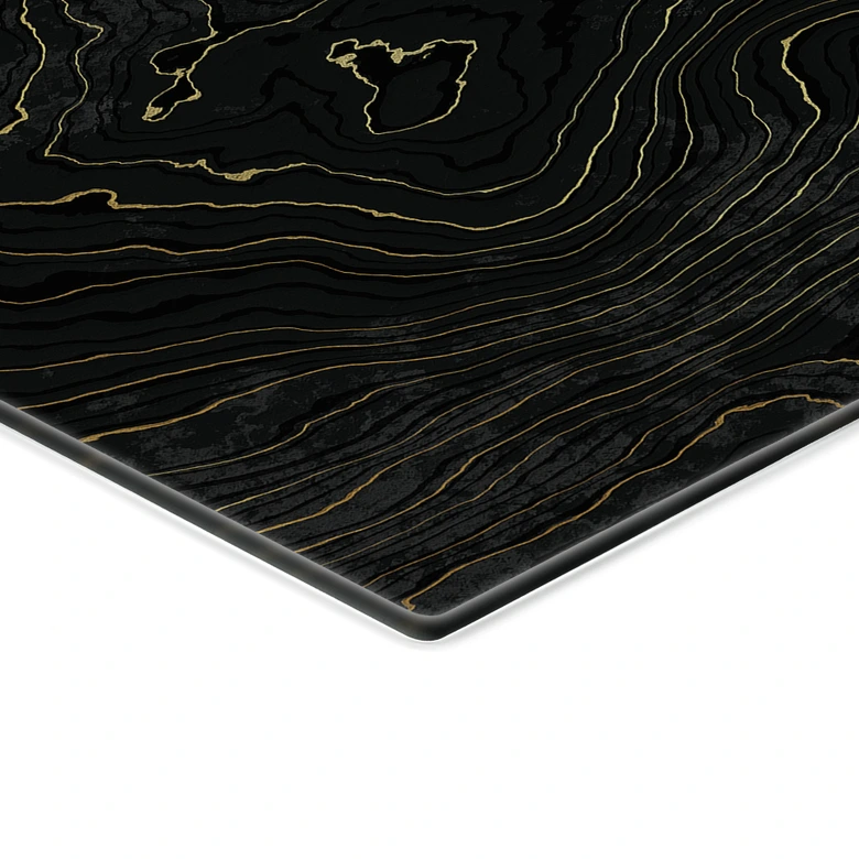 Herdabdeckplatte Abstrakte Linien Schwarz-gold - Amini 