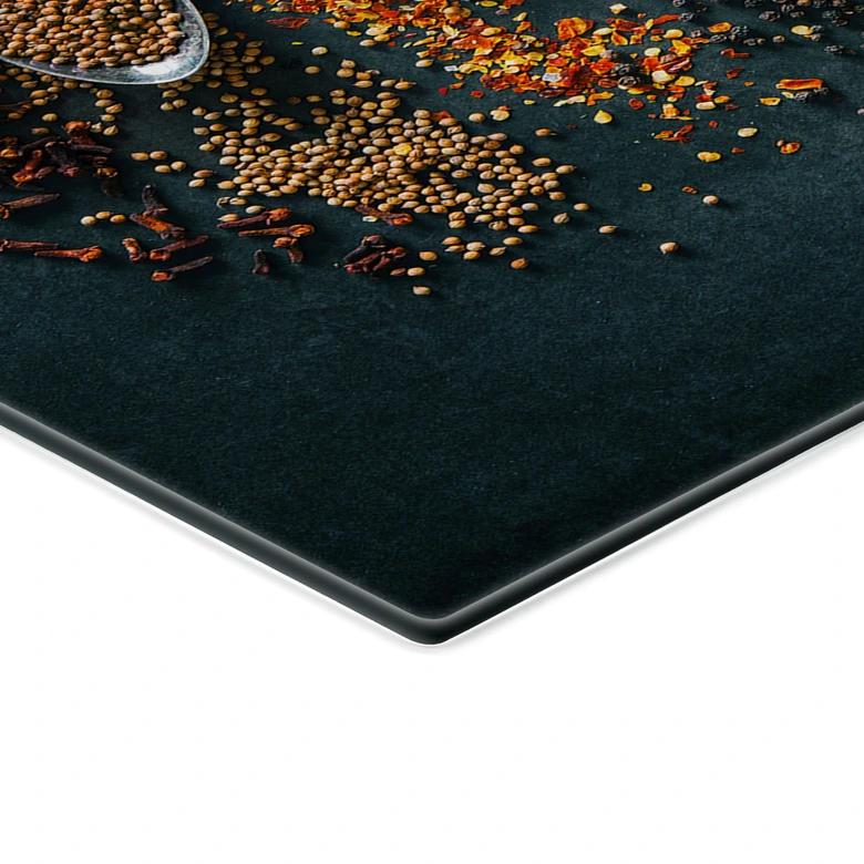 Stove cover plate Colorful variety of spices 